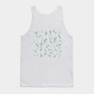 Gray Flowers Botanical Painting Tank Top